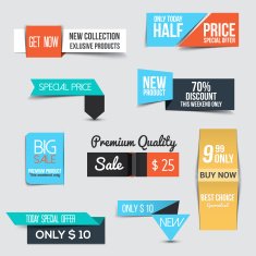 Collection of Sale Discount Styled origami Banners N5