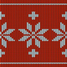 Knitting pattern with snowflakes
