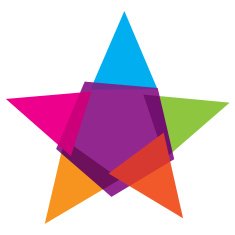Colorful star social community vector illustration logo