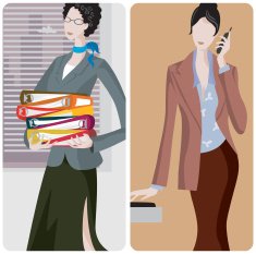 Businesswomen Vector Illustrations Series N13