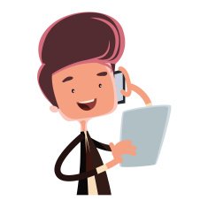 Man talking on phone vector illustration cartoon character