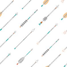 Seamless pattern with cute indian arrows in vector