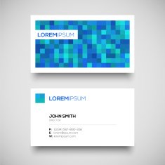 Vector blue business card set