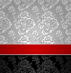 seamless decorative background silver with a red ribbon