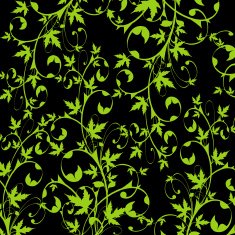 green flower ornament on black background (wallpaper) N2