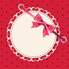 Vector greeting card with frame and bow N16