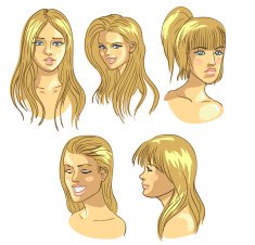 Five different girls