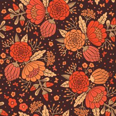 Seamless vintage pattern with decorative flowers N20
