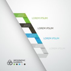 Modern business step origami style options banner N67
