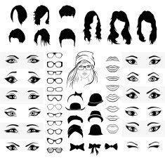 part of a woman face eyes mouth hat and glasses