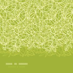 Green lace leaves horizontal seamless pattern background