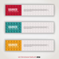 Set of modern vector banners with polygonal background N2