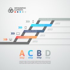 Modern business step origami style options banner N68
