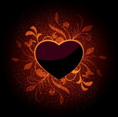 Floral abstract with heart N4