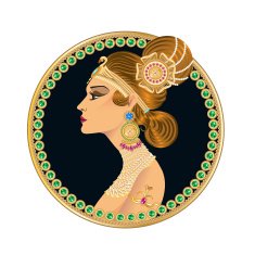 The face of a beautiful girl in profile Vector illustration