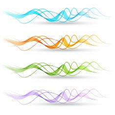 Set of vector color curve lines design element N29
