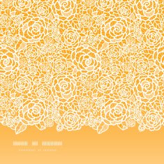 Golden lace roses horizontal seamless pattern background