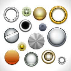 Metal buttons and rivets