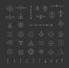 Set of vector trendy geometric icons