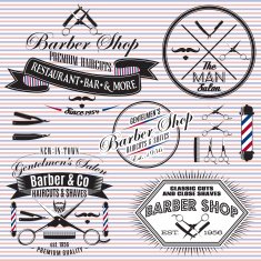 set of icons on a theme hair salon N2