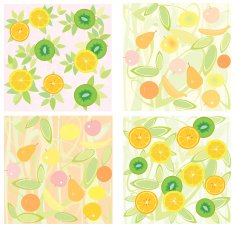 Four of fruit backgrounds