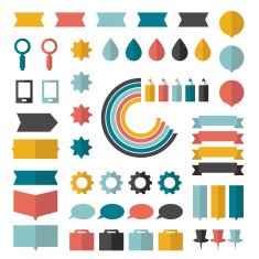 Collection of flat infographics elements N6