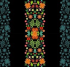 Seamless floral vector border pattern
