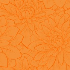 seamless pattern with blooming yellow dahlias closeup Hand drawn