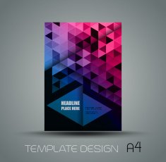 Abstract polygonal triangles poster N24