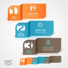 Modern business paper cut infographics element