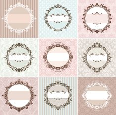 set of vintage floral frame
