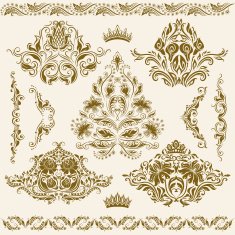 Set of vector damask ornaments N44