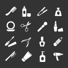 Set icons of beauty and cosmetics