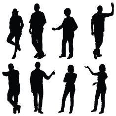Silhouette of people gesturing N4