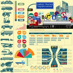 Cargo transportation infographics trucks N13