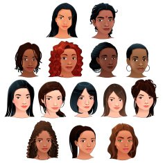 Indian black asian and latino women