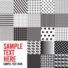 Background Abstract black and white seamless patterns set vector