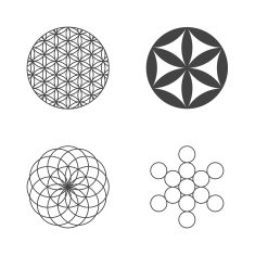 Flower of Life set icons design elements