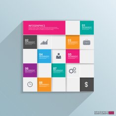 Flat infographics with a long shadow N9