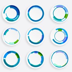 abstract colorful retro circle pattern icon for design N3