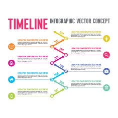 Infographic Vector Concept in Flat Design Style - Timeline Template N4