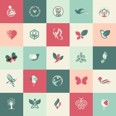 Set of flat design beauty and healthcare icons N2
