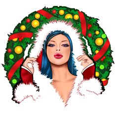 Pin up Christmas girl N2