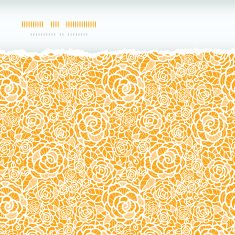 Golden lace roses torn horizontal seamless pattern background