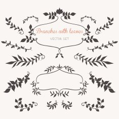 Floral elements with leaves and branches N2