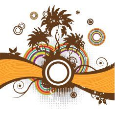 Abstract summer frame palm trees
