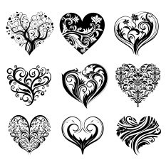 Set of tattoo hearts
