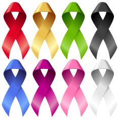 Vector breast ribbons set isolated on white background