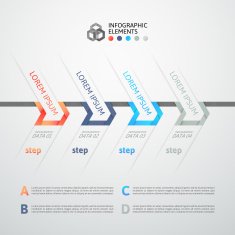Modern business step origami style options banner N71