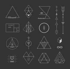 Set of vector trendy geometric icons and logotypes N2